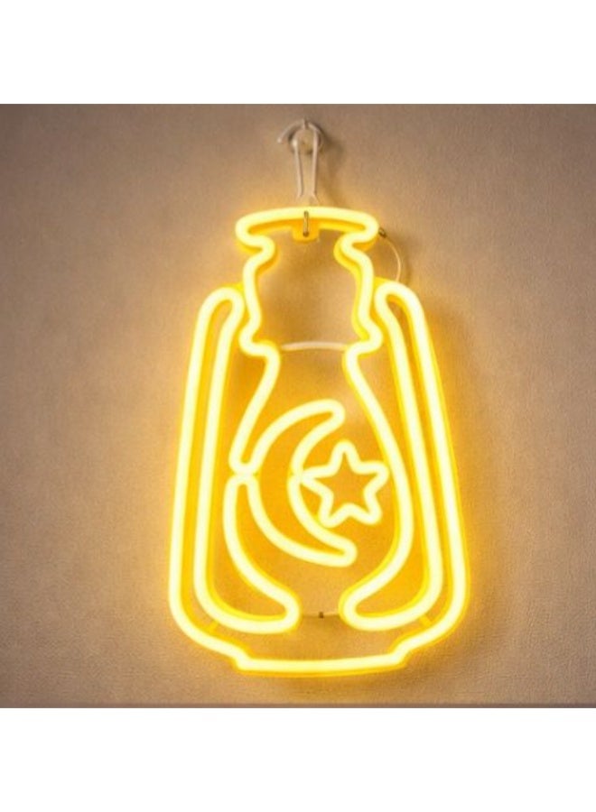 LED Lamp In The Shape Of A Lantern With A Small Crescent | A Ramadan Gift, For Eid Al-Fitr, And Suitable For Islamic Celebrations. - Image 1